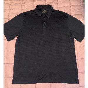 David Taylor Mens Black Short Sleeve Polo Shirt, Size XL